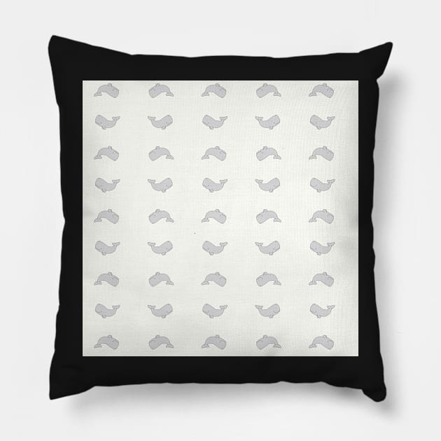 Sperm Whale Pattern Pillow by Marina Rehder