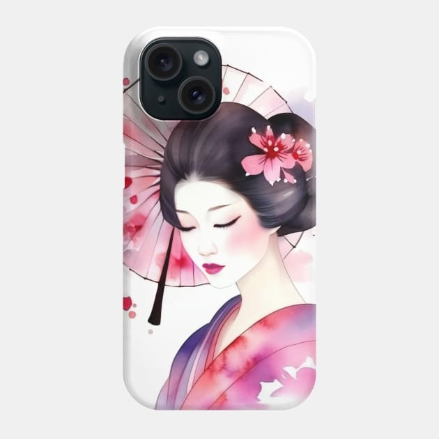 Geisha Japanese Traditional Clothing Phone Case by Shusha Pusha