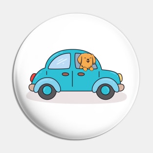 Dog Driving A Car Pin