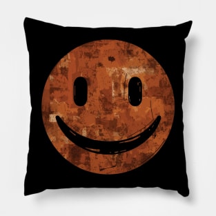 Uncanny Valley Rusty Smile Icon Pillow