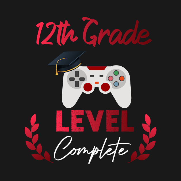 12th Grade Level Complete, 12th grade Graduation Gamer by foxfieldgear