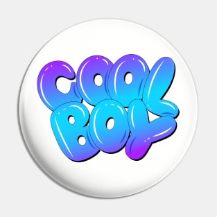 Cool boy hand lettering blue color Pin