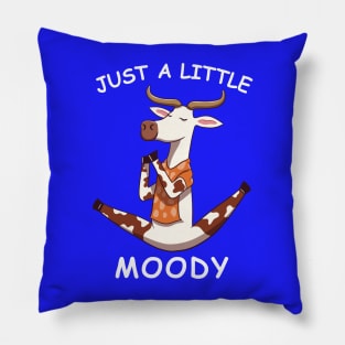 Just A Little Moody, funny cow doing yoga Pillow
