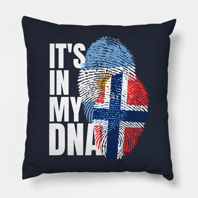 Argentinian And Norwegian Mix DNA Heritage Flag Gift Pillow by Just Rep It!!