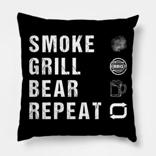 Mens Funny Dad Grandpa Grilling BBQ Meat Humor T-Shirt Pillow