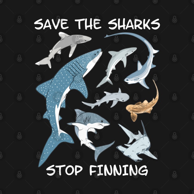 Save the Sharks - Stop Finning by NicGrayTees