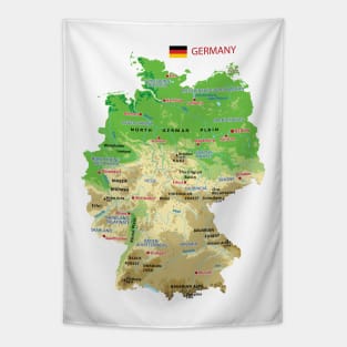 Physical map of Germany Tapestry