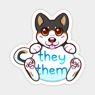 Doggy Pronouns - They/Them Magnet
