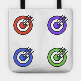 blue red green pink archery design Tote