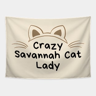 Crazy Savannah Cat Lady Tapestry
