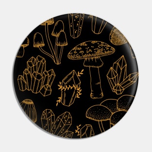 Witchy CottagecoreCrystals Fungi, Botanical Fairytale Collection Pin