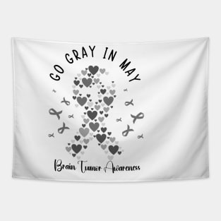 Go Gray In May Gray Awareness Ribbon (Brain Tumor/Cancer) Tapestry