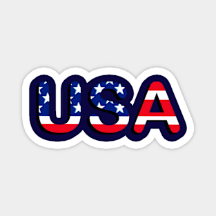 Patriotic American Flag Typography for Men, Women & Kids" Magnet