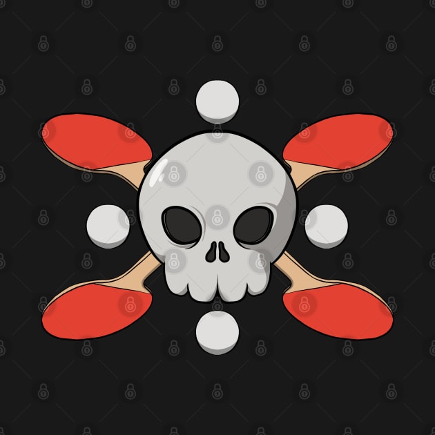 Table Tennis crew Jolly Roger pirate flag (no caption) by RampArt