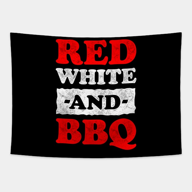 Red White And BBQ Tapestry by TeeMaruf