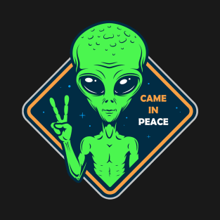 Galactic Greetings: Peaceful Alien Vibes T-Shirt