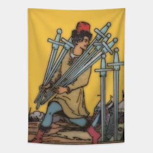 Tarot Card = Seven of Swords Tapestry