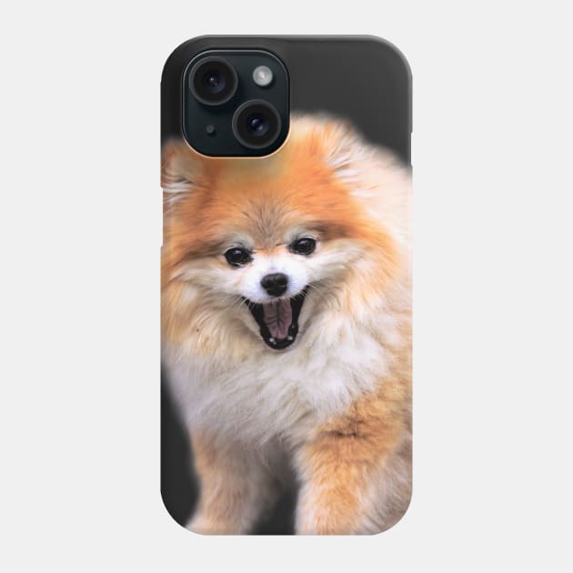Cute Laughing Pomeranian Dog Phone Case by walkswithnature