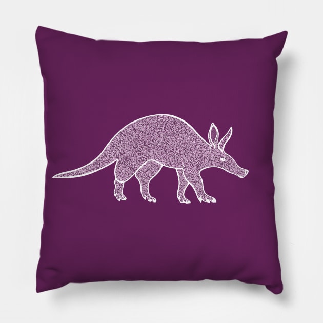 Aardvark Ink Art - cool African anteater design Pillow by Green Paladin