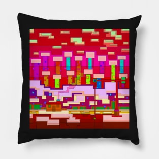 Snowy neon cube plain Pillow