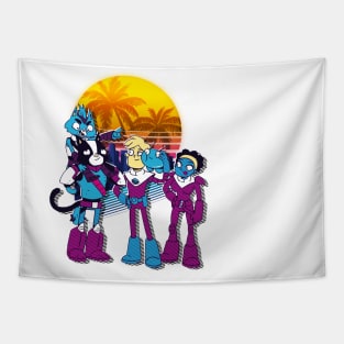 Retro Wave Style Tapestry