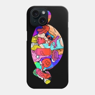 Mad dog logo face icon drawing Phone Case