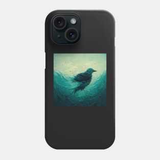 Drowning bird in blue water Phone Case