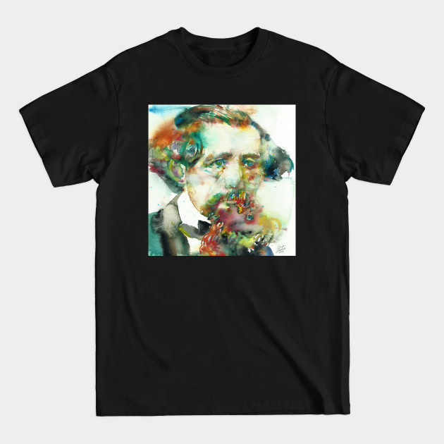 Discover CHARLES DICKENS - watercolor portrait .3 - Charles Dickens - T-Shirt