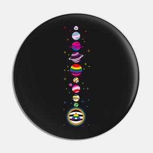 Solar System in LGBT colors Pin