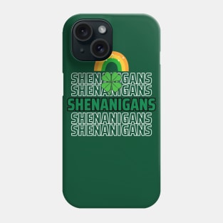 Fun St. Patrick's Day Shenanigans rainbow four leaf clover Phone Case