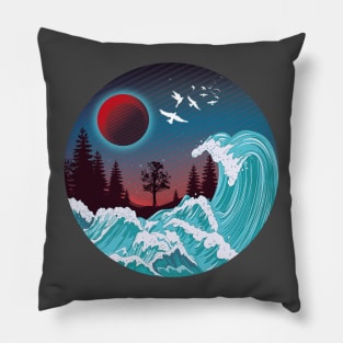 The Great Retro Wave Pillow