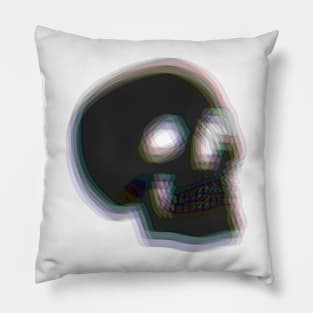 Blurry Black 3D Skull Pillow