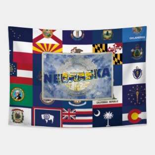 Nebraska vintage style retro souvenir Tapestry