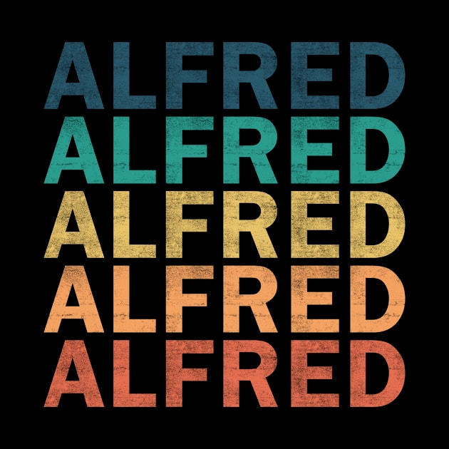 Alfred Name T Shirt - Alfred Vintage Retro Name Gift Item Tee by henrietacharthadfield