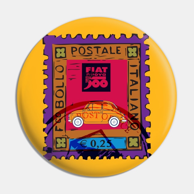 Vintage Fiat Stamp Pin by CreativePhil