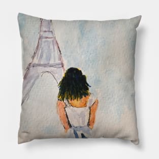 Girl in Paris Pillow