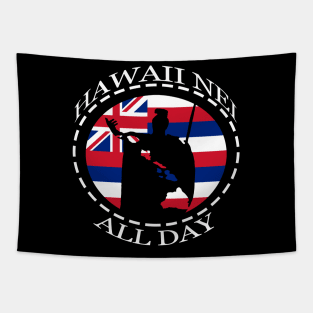 The Rising Sun King Kamehameha Hawaiian Flag by Hawaii Nei All Day Tapestry