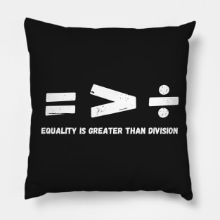 Equality Is Greater Than Division Math Symbols Vintage Pillow