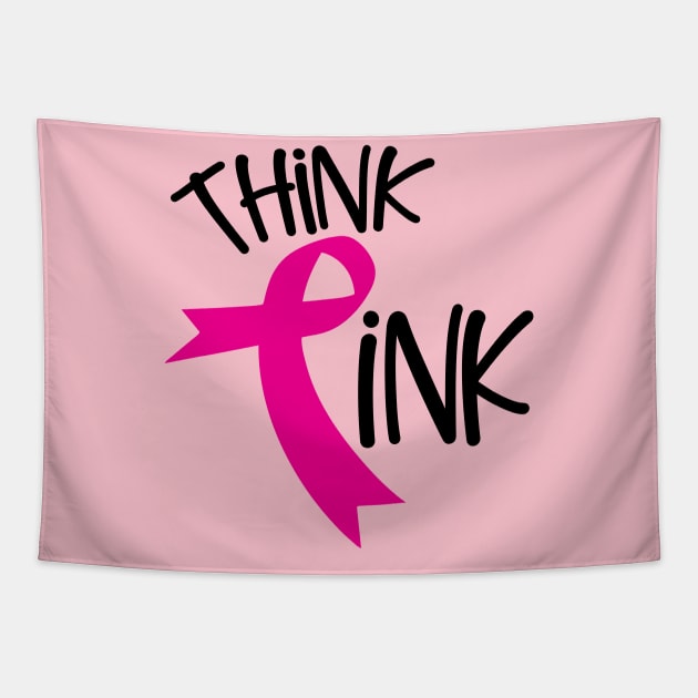 Think Pink Breast Cancer Awareness Tapestry by trendybestgift