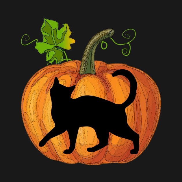 Cat in pumpkin by Flavie Kertzmann