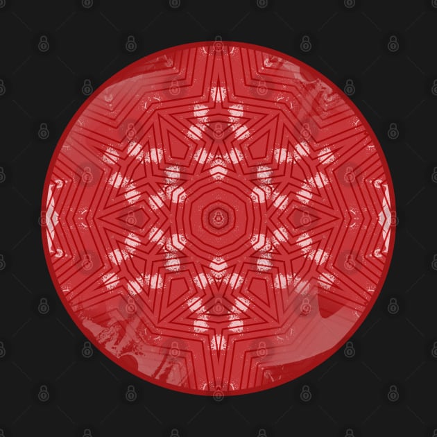 Round red and pink kaleidoscope by hereswendy