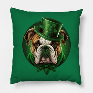 Bulldog St. Patrick's Day Pillow