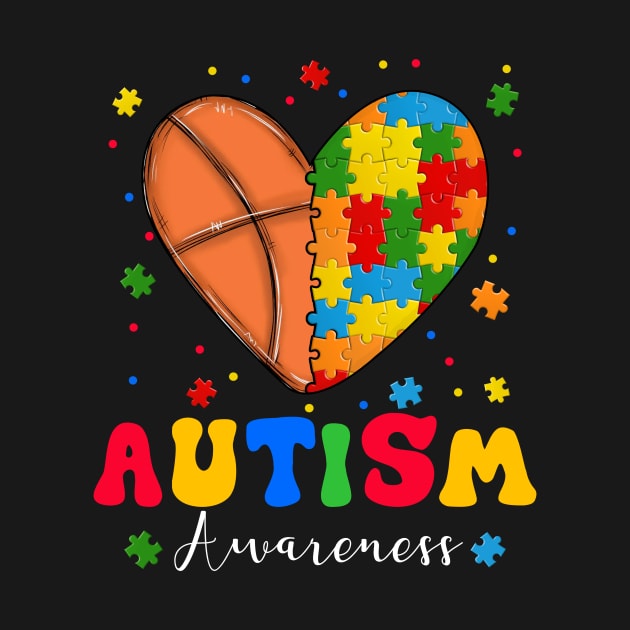 Puzzle Basketball Ball Heart Autism Awareness Autistic by inksplashcreations