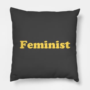 Feminist, mustard Pillow