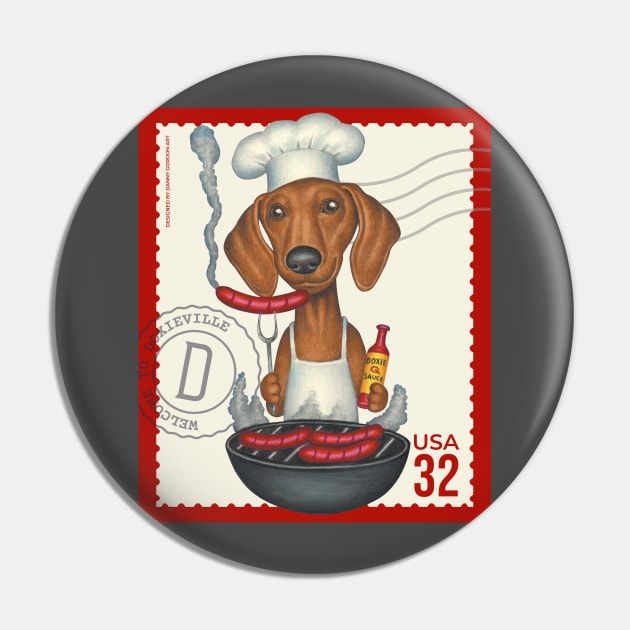 Funny Dachshund Doxie grilling hot dogs Pin by Danny Gordon Art