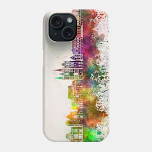 Angers skyline in watercolor background Phone Case