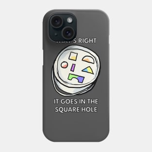 it goes on the square hole Phone Case