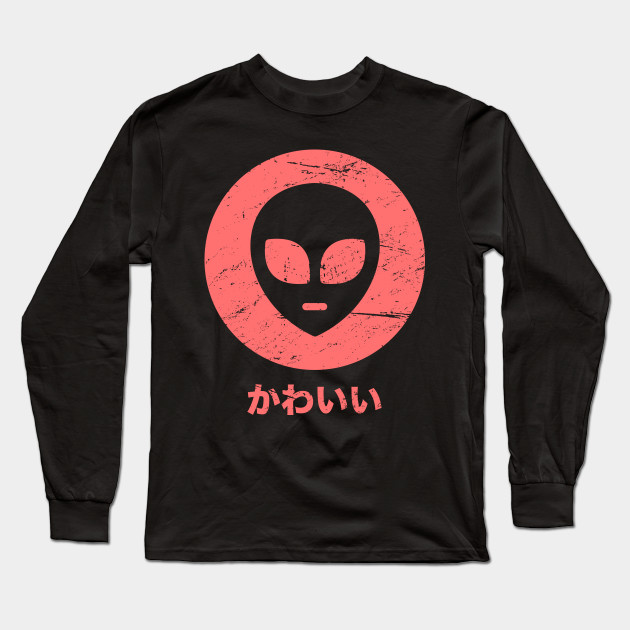 Kawaii Alien Retro Japanese Design Alien Long Sleeve T Shirt Teepublic