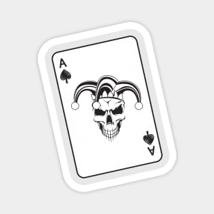 Evil Jester Ace of Spades Skull Playing Card Magnet