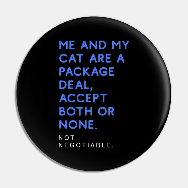 Cat love not negotiable blue Pin by TeeCats